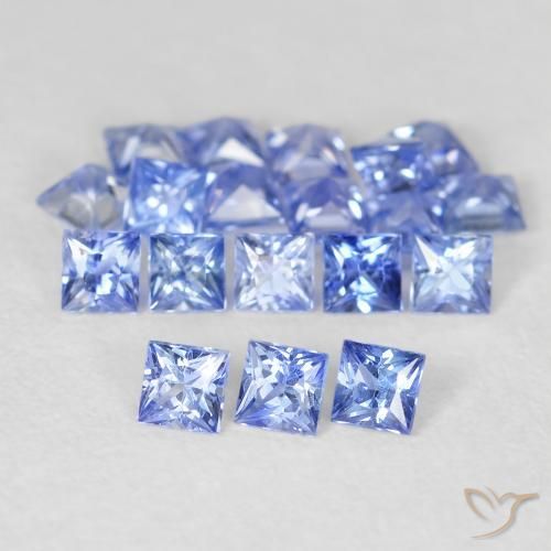 2.05 ctw Blue Sapphire Stones, Natural Sapphire in Princess-Cut Shape for Sale