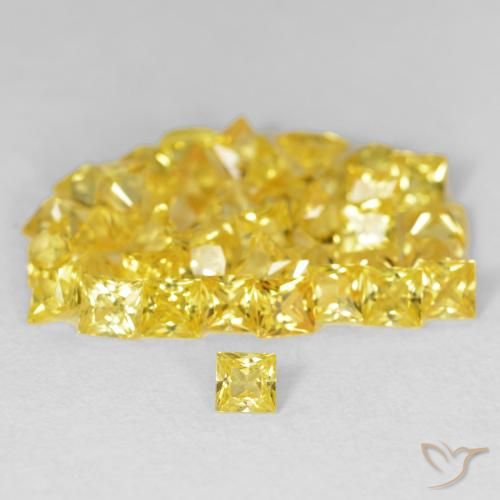 6.89ctw Natural Yellowish Gold Sapphire, Square, VS