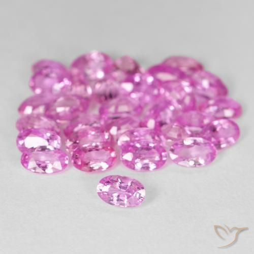 9.23 ctw Pink Sapphire Stones, Natural Sapphire in Oval Facet Shape for Sale
