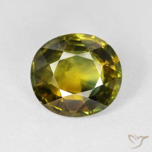 3.42ct Natural Warm Green Sapphire, Oval, VS