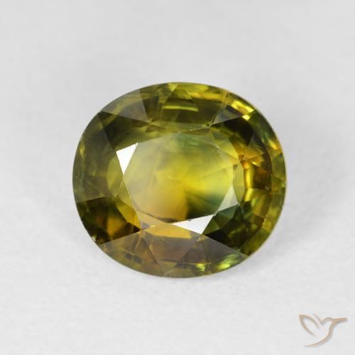 3.42 ct Green Sapphire Stone, Natural Sapphire in Oval Facet Shape for Sale