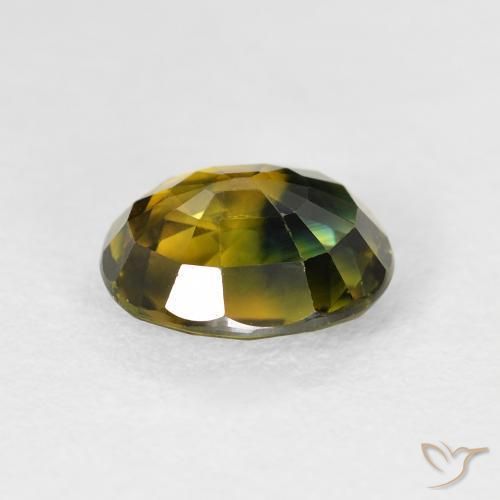 Sapphire Gemstone in 9.4 x 8.6 mm Size for Sale, Sapphire Stone in Warm Green Color