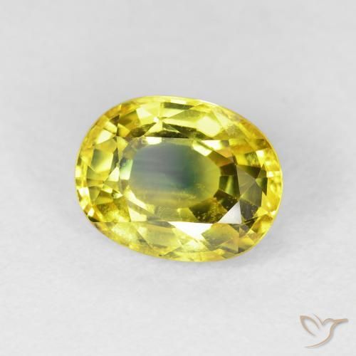 3.12 ct Golden Sapphire Stone, Natural Sapphire in Oval Facet Shape for Sale
