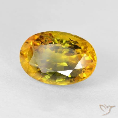 5.95 ct Golden Sapphire Stone, Natural Sapphire in Oval Facet Shape for Sale