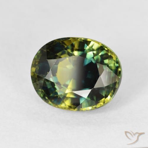 3.97 ct Green Sapphire Stone, Natural Sapphire in Oval Facet Shape for Sale