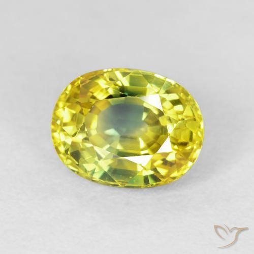 3.44 ct Golden Sapphire Stone, Natural Sapphire in Oval Facet Shape for Sale