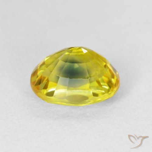 Sapphire Gemstone in 9 x 7 mm (calibrated) Size for Sale, Sapphire Stone in Medium Gold Color