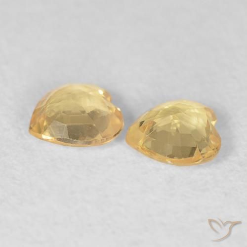 Sapphire Gemstones in 4.6 x 4.5 mm Size for Sale, Sapphire Stones in Light Gold Color