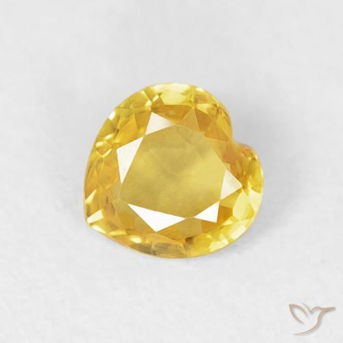 0.39ct Natural Tuscany Yellow Sapphire, Heart, VVS-VS