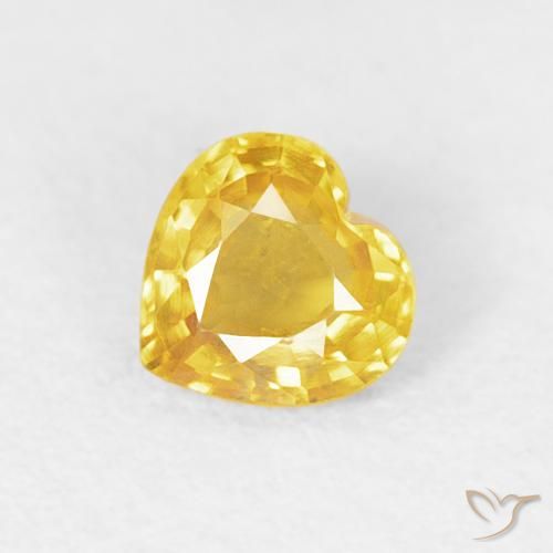 0.38ct Natural Golden Orange Sapphire, Heart, VVS-VS