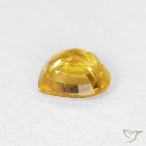 Sapphire Gemstone in 4.6 x 4.4 mm Size for Sale, Sapphire Stone in Golden Orange Color