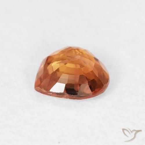 Sapphire Gemstone in 4.6 x 4.5 mm Size for Sale, Sapphire Stone in Amber Orange Color