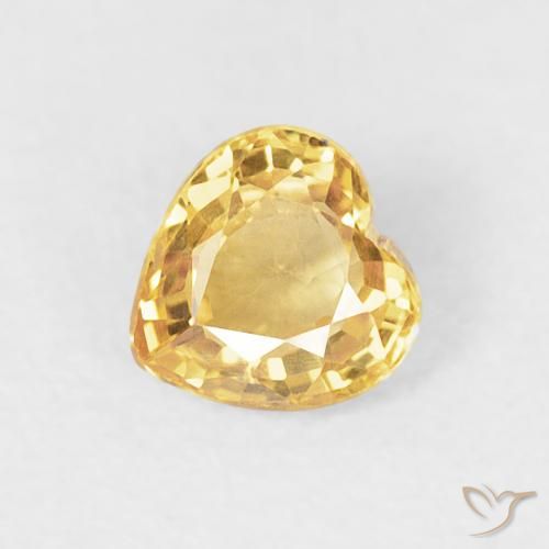 0.48ct Natural Gold Sapphire, Heart, VVS-VS