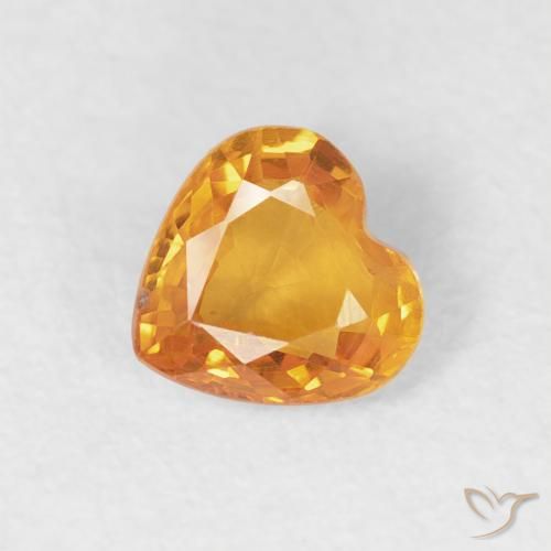 0.44ct Natural Medium Orange Sapphire, Heart, VVS-VS