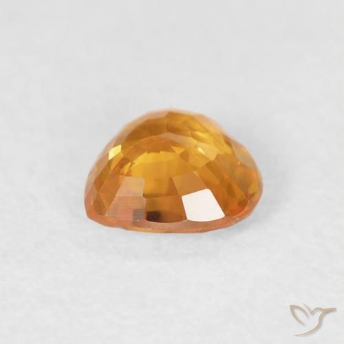 Sapphire Gemstone in 4.7 x 4.6 mm Size for Sale, Sapphire Stone in Medium Orange Color