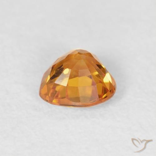Sapphire Gemstone in 4.3 x 4.2 mm Size for Sale, Sapphire Stone in Orange-Gold Color