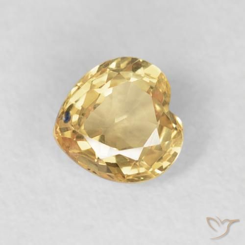 0.47ct Natural Light Yellow Sapphire, Heart, VVS