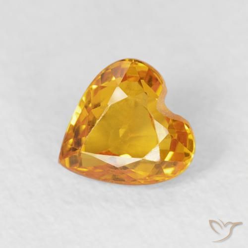 0.51ct Natural Medium Light-Orange Sapphire, Heart, VVS-VS