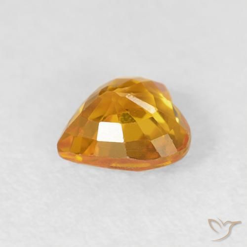 Sapphire Gemstone in 4.7 x 4.6 mm Size for Sale, Sapphire Stone in Medium Light-Orange Color