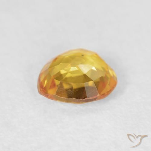 Sapphire Gemstone in 4.7 x 4.6 mm Size for Sale, Sapphire Stone in Medium Orange Color