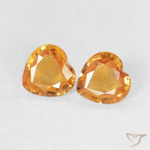 0.59ctw Natural Gold Sapphire, Heart, VVS-VS