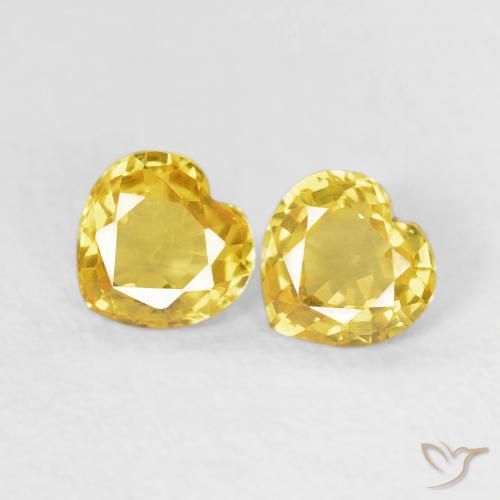 0.79ctw Natural Yellow Sapphire, Heart, VVS-VS