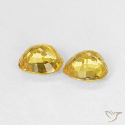 Sapphire Gemstones in 4.6 x 4.4 mm Size for Sale, Sapphire Stones in Yellow Color