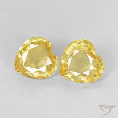 0.82ctw Natural Yellow Sapphire, Heart, VVS-VS