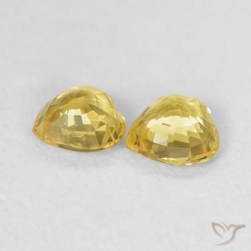 Sapphire Gemstones in 4.7 x 4.5 mm Size for Sale, Sapphire Stones in Yellow Color