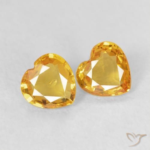 0.72ctw Natural Golden Orange Sapphire, Heart, VS
