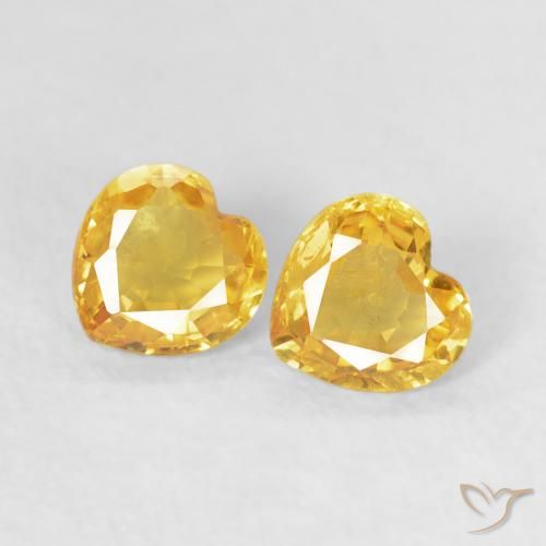 0.80ctw Natural Golden Sapphire, Heart, VS, Photo A