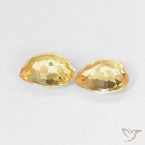 Sapphire Gemstones in 4.7 x 4.5 mm Size for Sale, Sapphire Stones in Golden Color