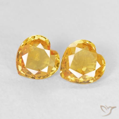 0.71ctw Natural Bright Gold Sapphire, Heart, VVS-VS