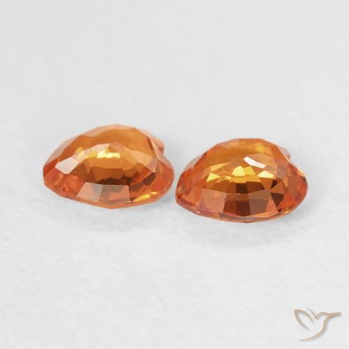 Sapphire Gemstones in 4.5 x 4.5 mm Size for Sale, Sapphire Stones in Medium Orange Color