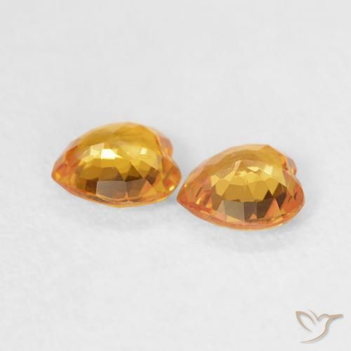 Sapphire Gemstones in 4.5 x 4.4 mm Size for Sale, Sapphire Stones in Medium Dark-Golden Color