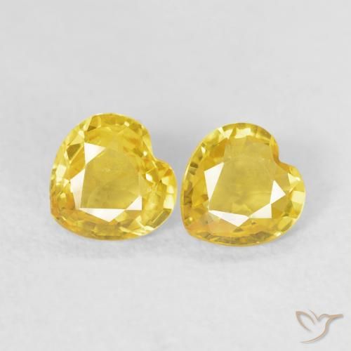 0.73ctw Natural Yellow Sapphire, Heart, VS