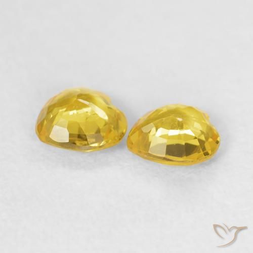 Sapphire Gemstones in 4.5 x 4.4 mm Size for Sale, Sapphire Stones in Yellow Color