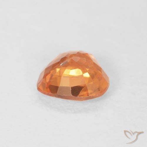 Sapphire Gemstone in 4.7 x 4.6 mm Size for Sale, Sapphire Stone in Bright Orange Color