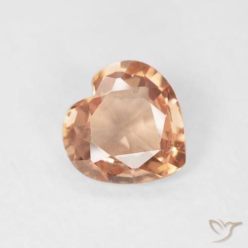 0.40ct Natural Medium Orange Sapphire, Heart, VS