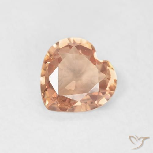 0.40 ct Orange Sapphire Stone, Natural Sapphire in Heart Facet Shape for Sale