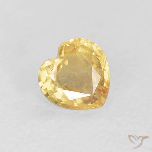 0.44ct Natural Medium Gold Sapphire, Heart, VS