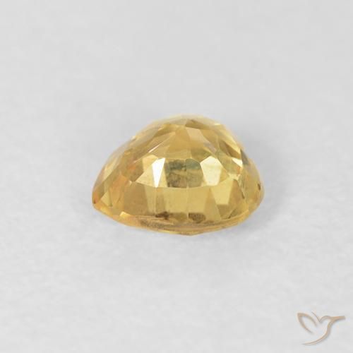 Sapphire Gemstone in 4.6 x 4.6 mm Size for Sale, Sapphire Stone in Medium Gold Color