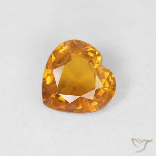 0.35ct Natural Dark Orange Sapphire, Heart, VS