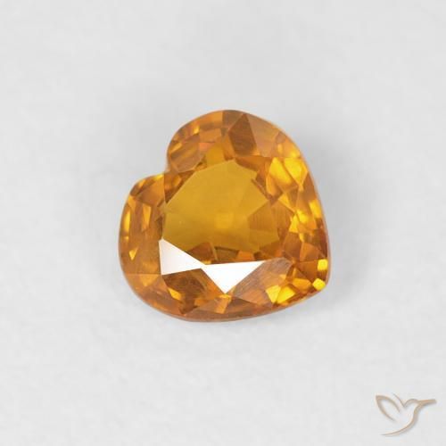 0.35 ct Golden Sapphire Stone, Natural Sapphire in Heart Facet Shape for Sale