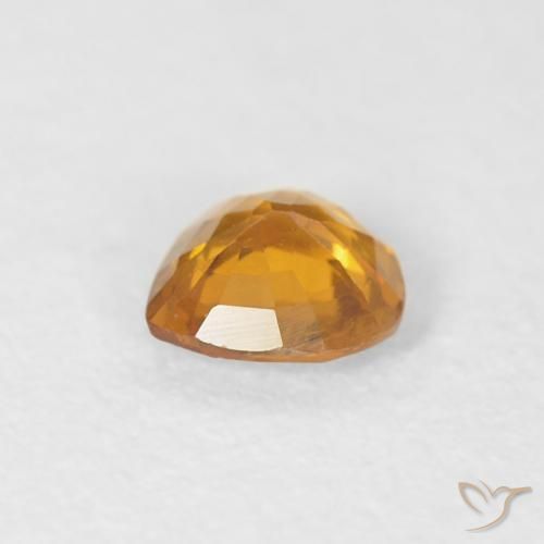 Sapphire Gemstone in 4.4 x 4.3 mm Size for Sale, Sapphire Stone in Dark Orange Color