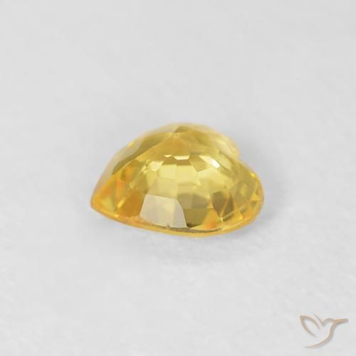 Sapphire Gemstone in 4.6 x 4.4 mm Size for Sale, Sapphire Stone in Medium Yellow Color