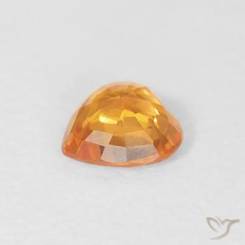 Sapphire Gemstone in 4.7 x 4.6 mm Size for Sale, Sapphire Stone in Medium Orange Color