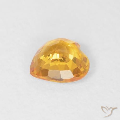 Sapphire Gemstone in 4.7 x 4.7 mm Size for Sale, Sapphire Stone in Medium Orange Color