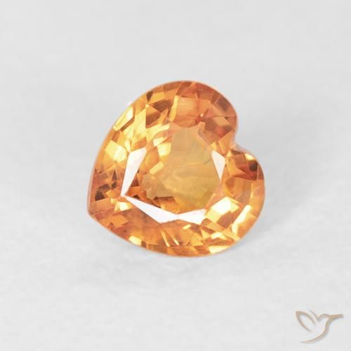 0.41ct Natural Intense Orange Sapphire, Heart, VS