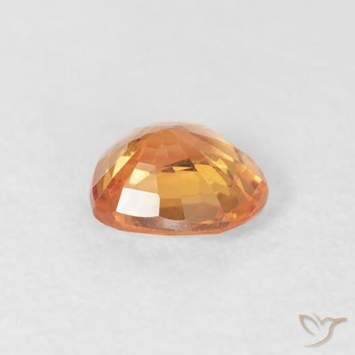 Sapphire Gemstone in 4.5 x 4.5 mm Size for Sale, Sapphire Stone in Intense Orange Color